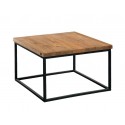 Industrialny stolik ze starego drewna czarny profil