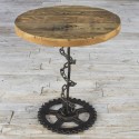 Okrągły stolik z łańcucha - stare drewno