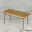 Stół ze starego drewna na metalowej podstawie no. 397